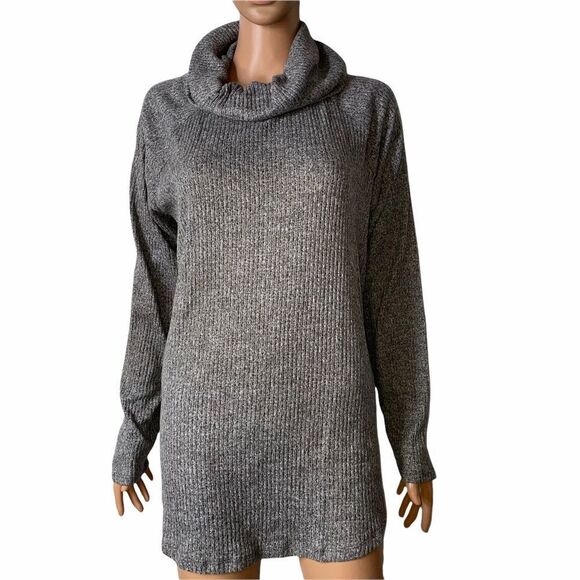 NEW Women's Sonoma Goods For Life Raglan Rib turtle/Cowlneck SZ XL gray/black - Picture 3 of 13